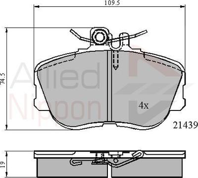 Comline ADB0503 - Гальмівні колодки, дискові гальма autocars.com.ua