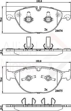 Comline ADB06093 - Тормозные колодки, дисковые, комплект avtokuzovplus.com.ua