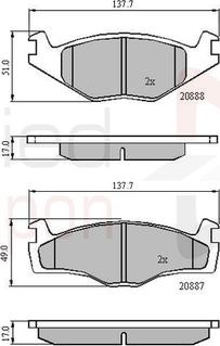 Comline ADB0703 - Тормозные колодки, дисковые, комплект avtokuzovplus.com.ua