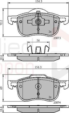 Comline ADB0730 - Тормозные колодки, дисковые, комплект autodnr.net