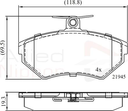 Comline ADB0736 - Тормозные колодки, дисковые, комплект avtokuzovplus.com.ua