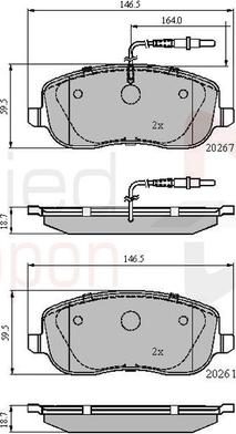 Comline ADB11158 - Тормозные колодки, дисковые, комплект avtokuzovplus.com.ua