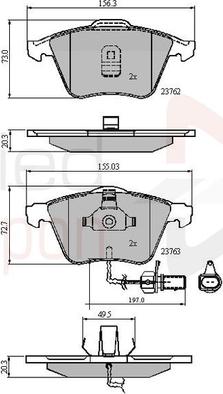 Comline ADB11200 - Тормозные колодки, дисковые, комплект avtokuzovplus.com.ua