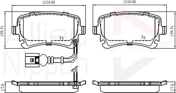 Comline ADB11313 - Тормозные колодки, дисковые, комплект autodnr.net