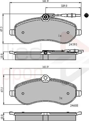 Comline ADB11621 - Тормозные колодки, дисковые, комплект avtokuzovplus.com.ua