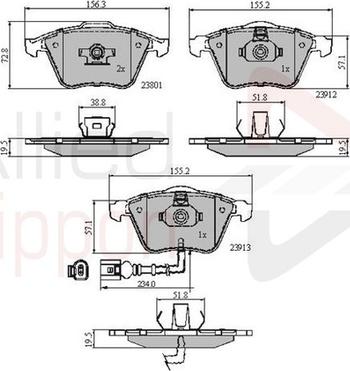 Comline ADB11628 - Тормозные колодки, дисковые, комплект avtokuzovplus.com.ua