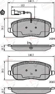 Comline ADB11747 - Тормозные колодки, дисковые, комплект avtokuzovplus.com.ua