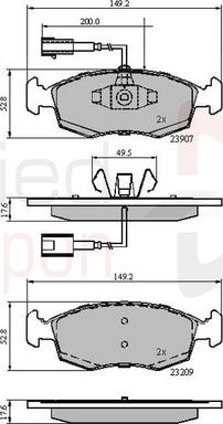 Comline ADB12044 - Тормозные колодки, дисковые, комплект avtokuzovplus.com.ua