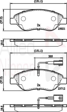 Comline ADB12213 - Гальмівні колодки, дискові гальма autocars.com.ua