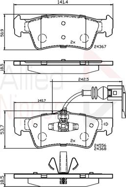 Comline ADB12244 - Гальмівні колодки, дискові гальма autocars.com.ua