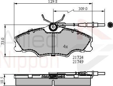 Comline ADB1433 - Тормозные колодки, дисковые, комплект avtokuzovplus.com.ua