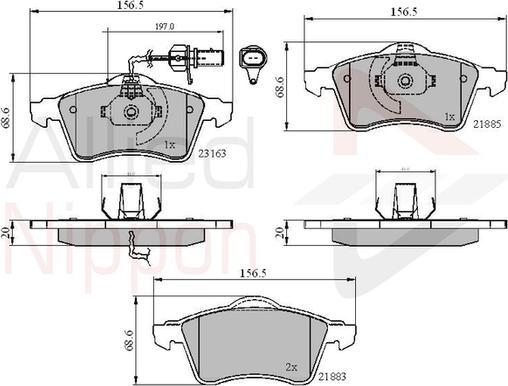 Comline ADB1852 - Гальмівні колодки, дискові гальма autocars.com.ua