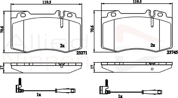 Comline ADB21117 - Тормозные колодки, дисковые, комплект autodnr.net