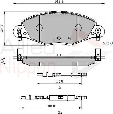 Comline ADB21121 - Тормозные колодки, дисковые, комплект avtokuzovplus.com.ua