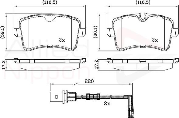 Comline ADB22121 - Тормозные колодки, дисковые, комплект avtokuzovplus.com.ua