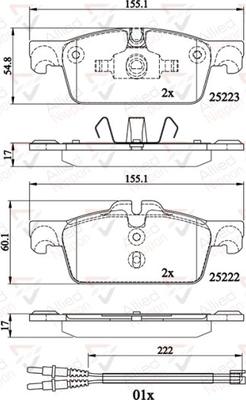 Comline ADB22195 - Тормозные колодки, дисковые, комплект avtokuzovplus.com.ua