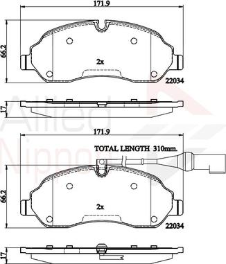 Comline ADB22214 - Гальмівні колодки, дискові гальма autocars.com.ua