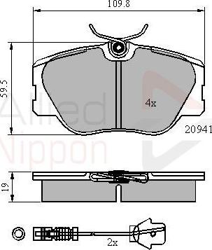 Comline ADB2360 - Тормозные колодки, дисковые, комплект autodnr.net