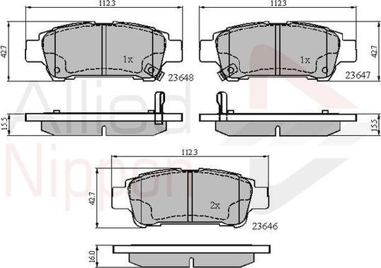 Comline ADB31133 - Тормозные колодки, дисковые, комплект avtokuzovplus.com.ua