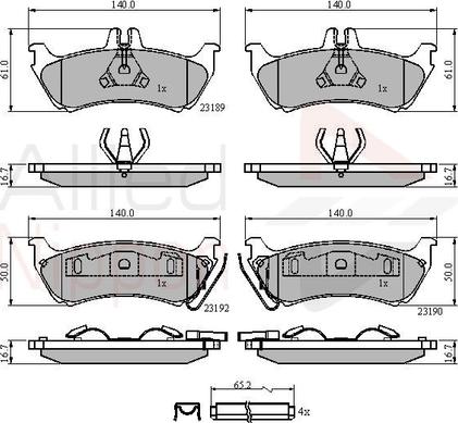 Comline ADB31148 - Тормозные колодки, дисковые, комплект avtokuzovplus.com.ua