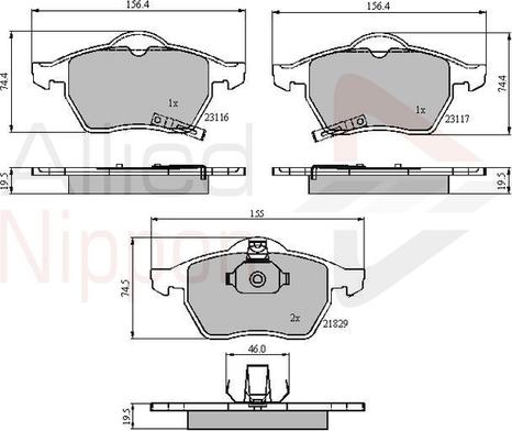 Comline ADB31167 - Тормозные колодки, дисковые, комплект avtokuzovplus.com.ua