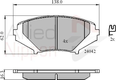 Comline ADB31246 - Тормозные колодки, дисковые, комплект avtokuzovplus.com.ua