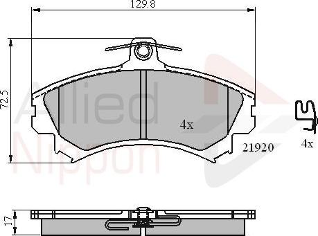 Comline ADB31304 - Тормозные колодки, дисковые, комплект avtokuzovplus.com.ua