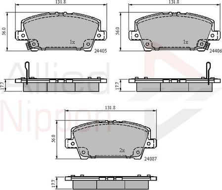 Comline ADB31586 - Тормозные колодки, дисковые, комплект avtokuzovplus.com.ua