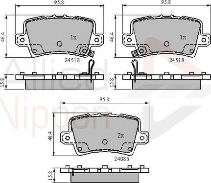 Comline ADB31587 - Тормозные колодки, дисковые, комплект avtokuzovplus.com.ua