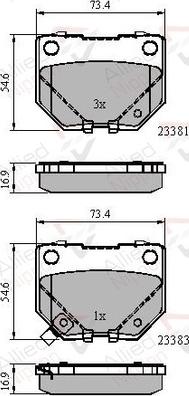 Comline ADB31739 - Тормозные колодки, дисковые, комплект avtokuzovplus.com.ua