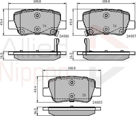 Comline ADB32026 - Тормозные колодки, дисковые, комплект avtokuzovplus.com.ua