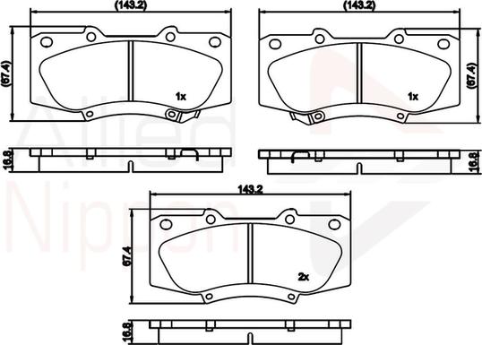 Comline ADB32137 - Тормозные колодки, дисковые, комплект avtokuzovplus.com.ua