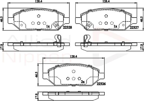 Comline ADB32326 - Тормозные колодки, дисковые, комплект avtokuzovplus.com.ua