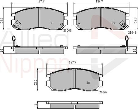 Comline ADB3363 - Тормозные колодки, дисковые, комплект avtokuzovplus.com.ua