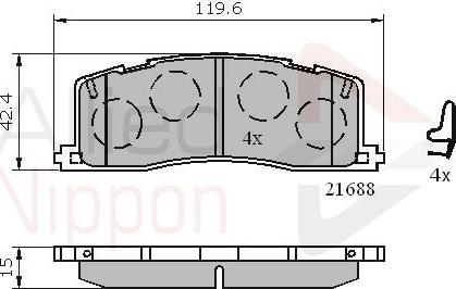 Comline ADB3443 - Тормозные колодки, дисковые, комплект avtokuzovplus.com.ua