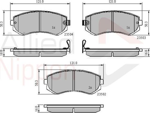 Comline ADB3484 - Тормозные колодки, дисковые, комплект avtokuzovplus.com.ua