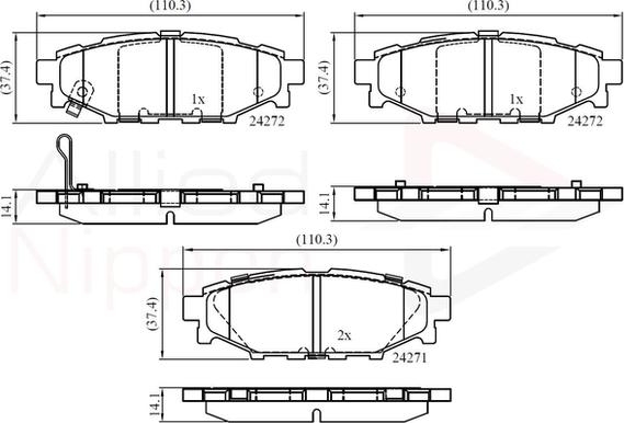 Comline ADB36052 - Тормозные колодки, дисковые, комплект avtokuzovplus.com.ua