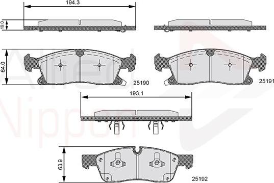 Comline ADB36096 - Гальмівні колодки, дискові гальма autocars.com.ua