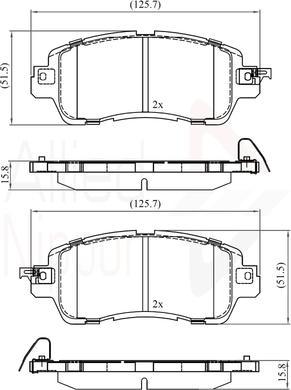 Comline ADB36115 - Тормозные колодки, дисковые, комплект avtokuzovplus.com.ua