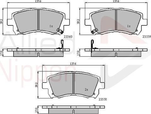 Comline ADB3722 - Тормозные колодки, дисковые, комплект avtokuzovplus.com.ua