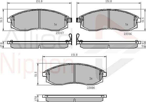 Comline ADB3776 - Тормозные колодки, дисковые, комплект avtokuzovplus.com.ua