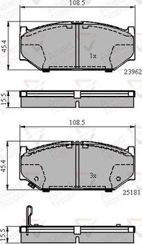 Comline ADB3998 - Тормозные колодки, дисковые, комплект avtokuzovplus.com.ua