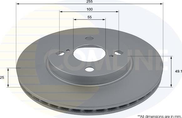 Comline ADC01107V - Гальмівний диск autocars.com.ua