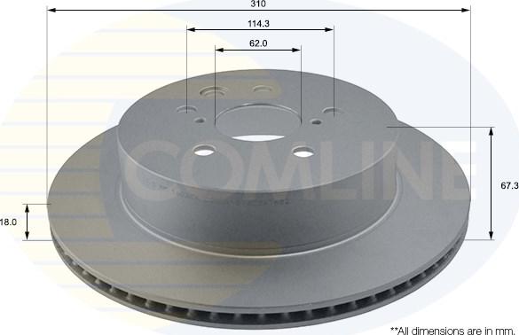 Comline ADC01123V - Тормозной диск avtokuzovplus.com.ua