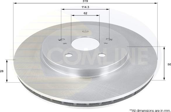 Comline ADC01158V - Тормозной диск avtokuzovplus.com.ua