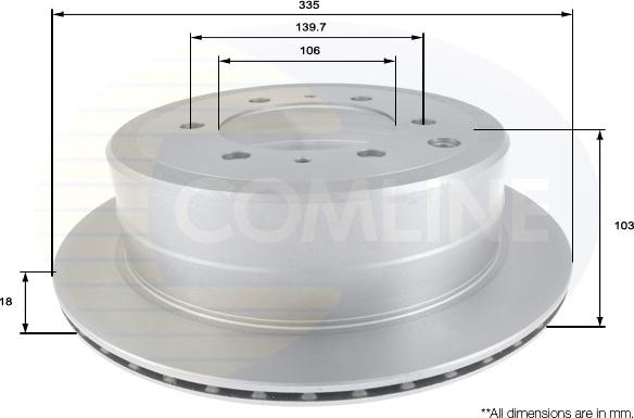 Comline ADC0159V - Гальмівний диск autocars.com.ua