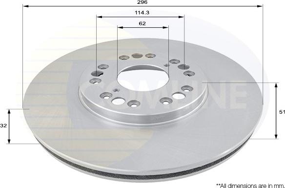 Comline ADC0162V - Гальмівний диск autocars.com.ua