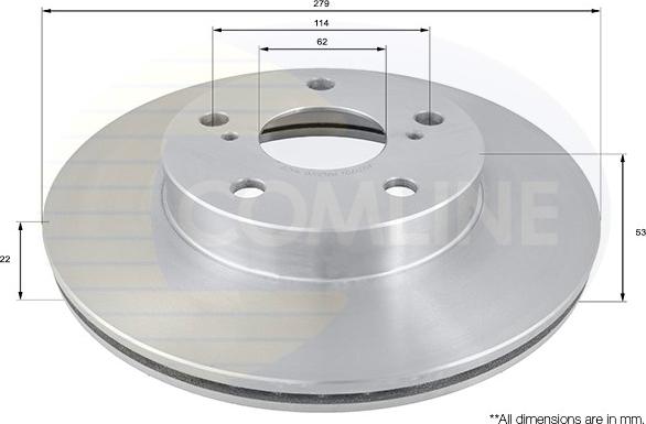 Comline ADC0170V - Гальмівний диск autocars.com.ua