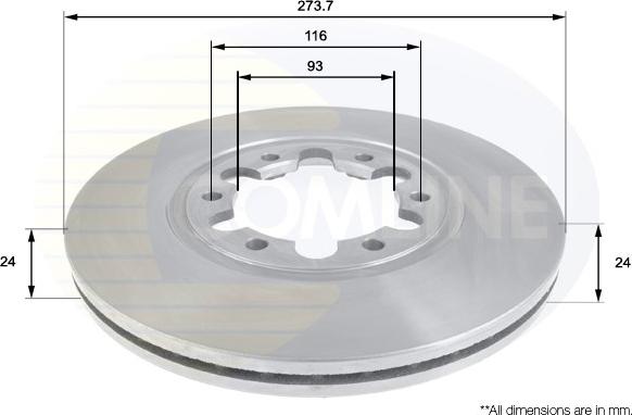 Comline ADC0451V - Гальмівний диск autocars.com.ua