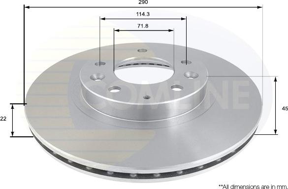 Comline ADC0462V - Гальмівний диск autocars.com.ua